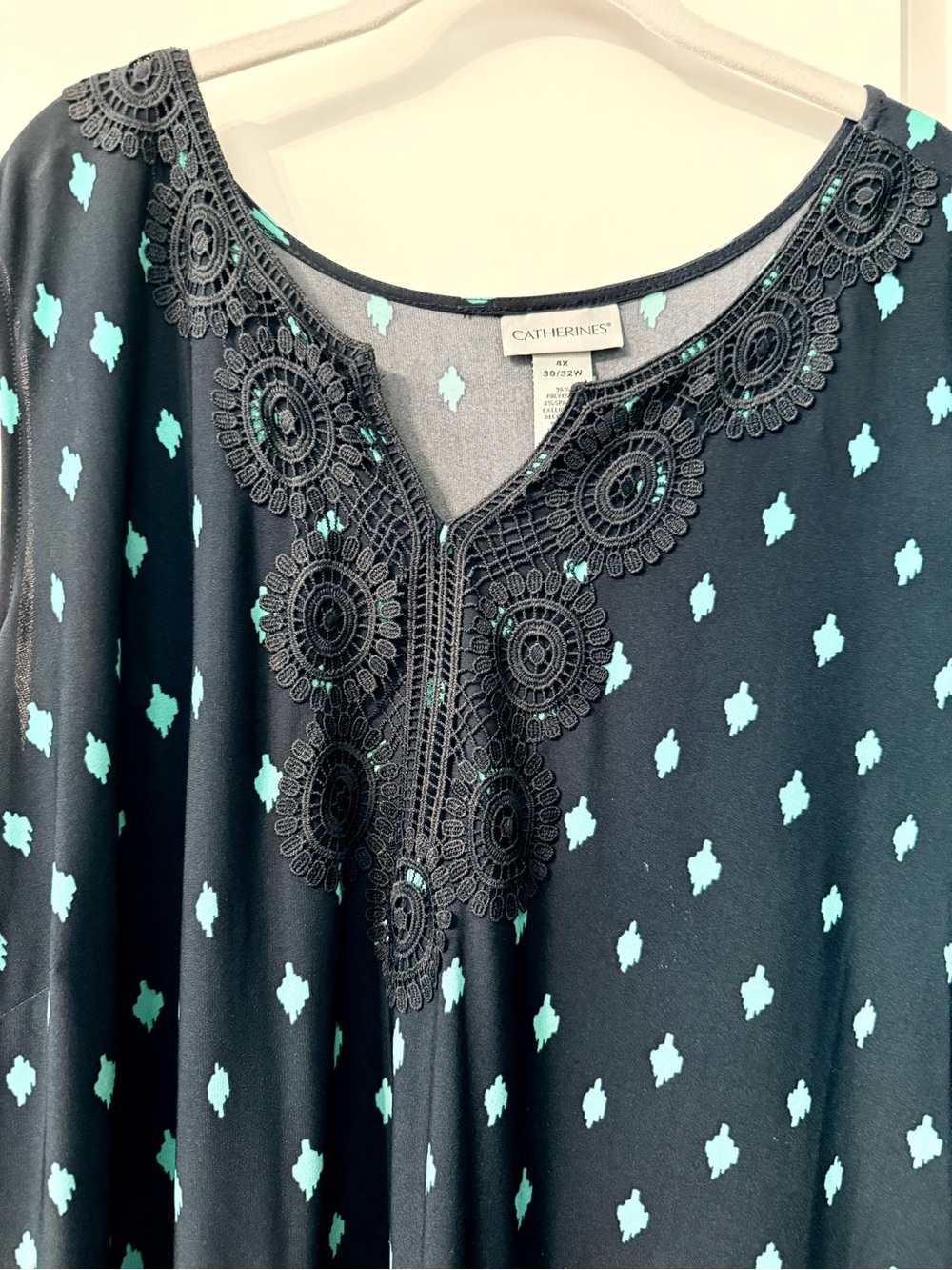 Catherines Navy and Turquoise Maxi Dress - Picture 2 of 4